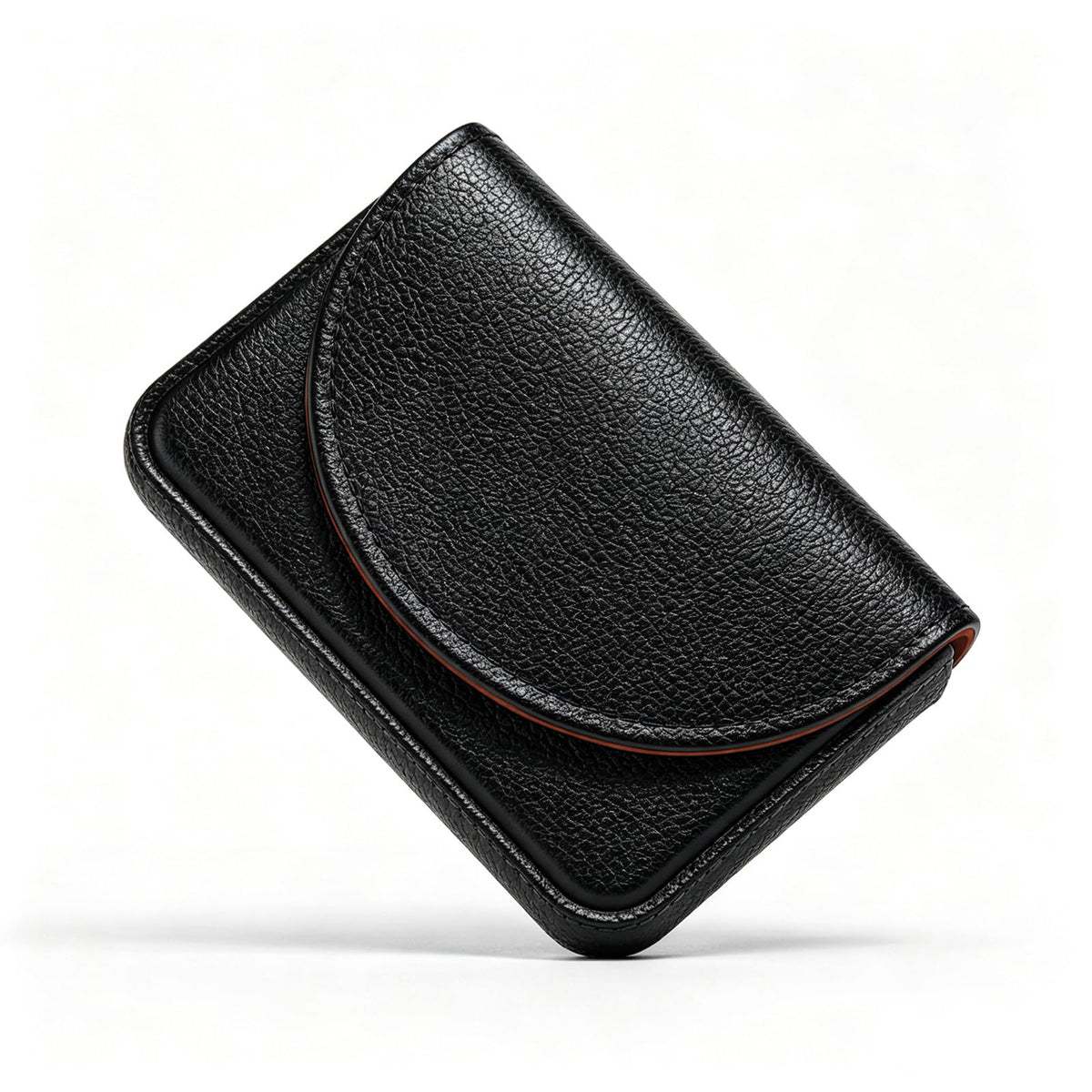 Business Card Holder，PU Leather Business Card Case Wallet Black Cat Floral