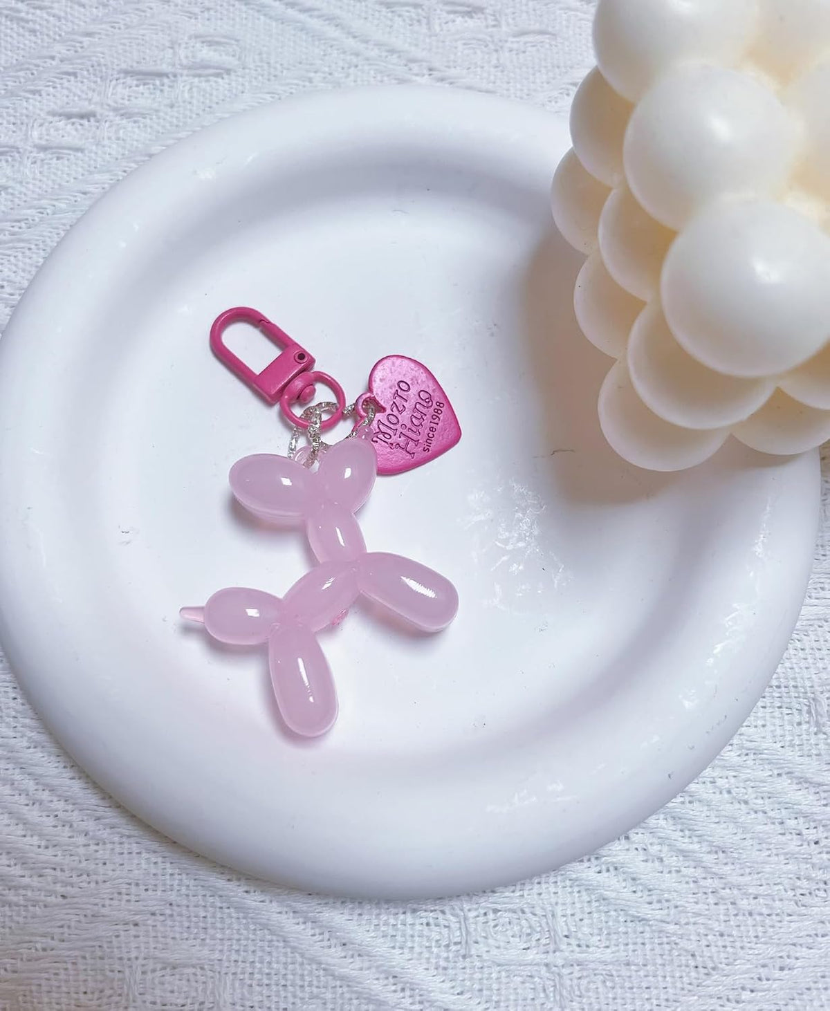 LAEKOU Jelly Balloon Dog Keychain for Women, Cute Bag Charms Key Chain