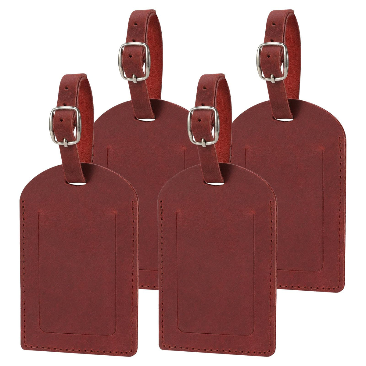 Ringsun Genuine Leather Luggage Tag for Suitcases ID Tags Bag Tags for Luggage (2 Pack)