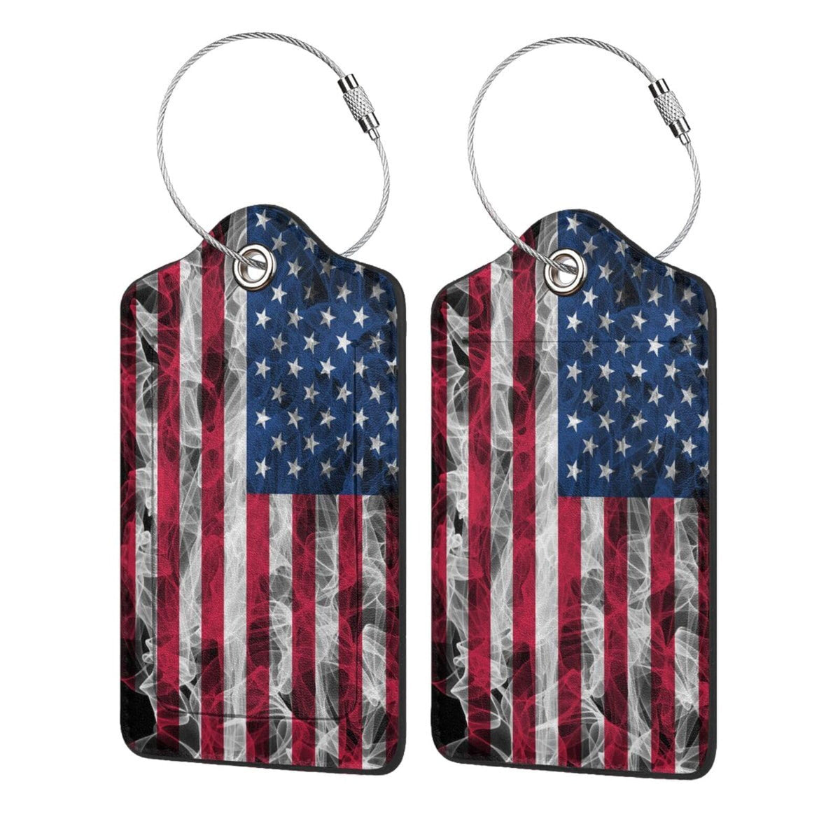 2P Black White Plaid Lines Race Grid Checkered Flag Luggage Tags Privacy Cover ID Label with Stainless Steel Loop and Address Card for Travel Bag Suitcase Funny Cute Man Women Kids