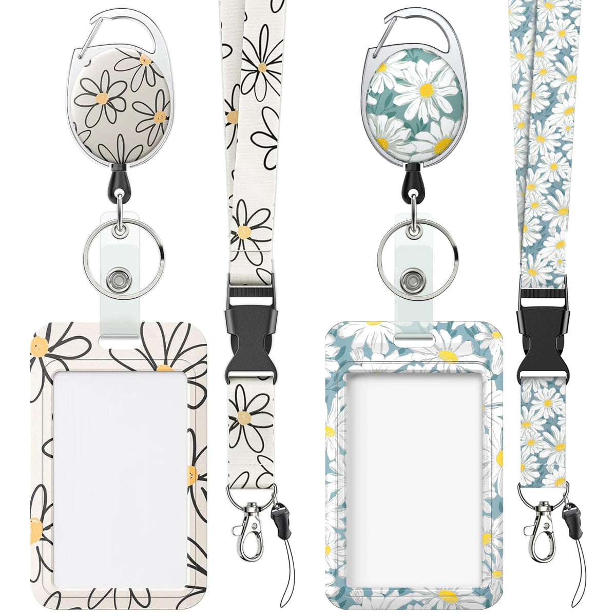 Uniclife Fashionable Sliding Badge Holder Leopard Print with Reel