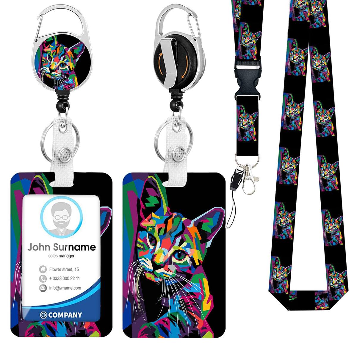 Cute Cartoon Happy Capybaras Breakaway Lanyard for ID Badges with Heavy-Duty Retractable Badge Reel & Carabiner, Adjustable Name Tag Holder for Teachers, Nurses, Students & Office Workers