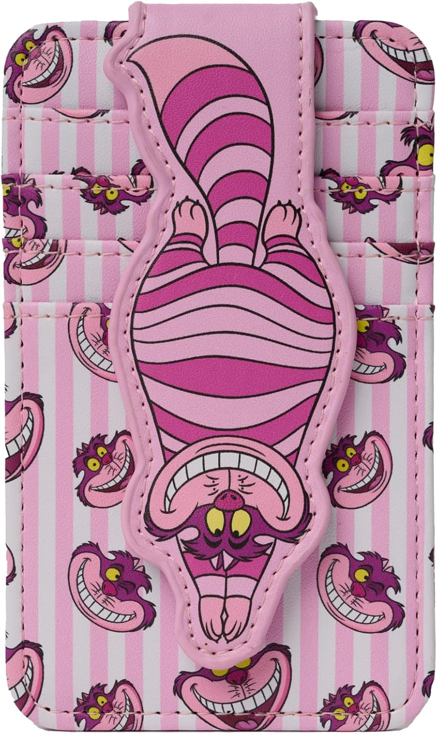 Disney Card Holder Women Slim Compact Wallet Small Cheshire Cat Pink