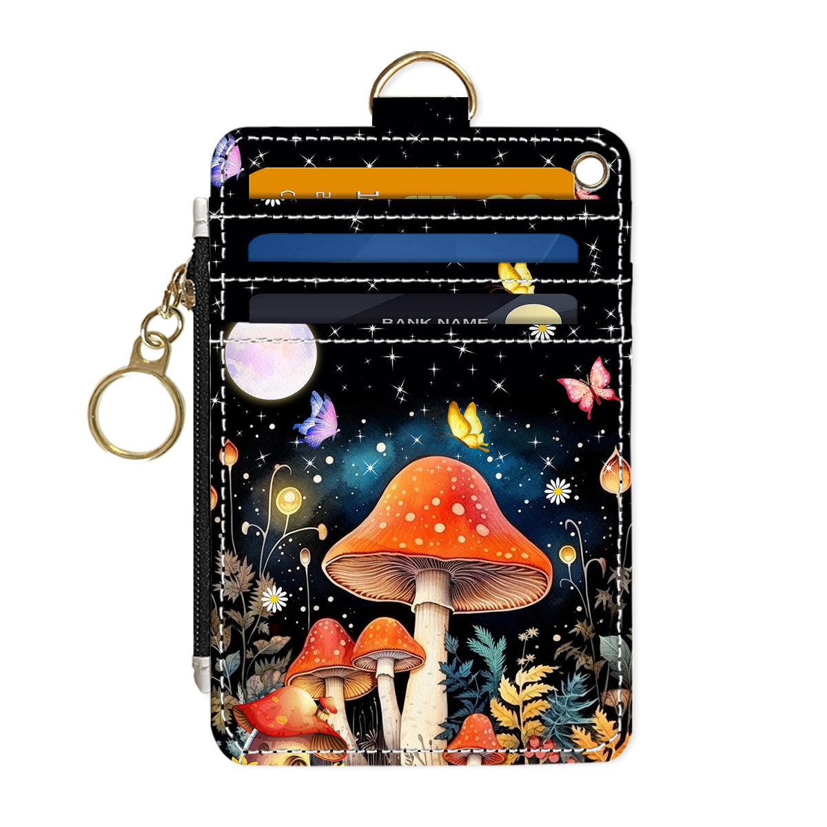 Slim Wallet Credit Card Holder, Sea Turtles, RFID Wallet Women Cute Small Front Pocket Wallet With Zipper, PU Leather Thin travel RFID Blocking Card Case ID Window,Ladies Gifts