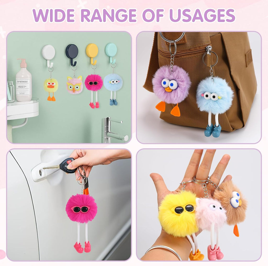 OMyFav 24 PCs Party Favors Keychains - Plush Backpack Keychain Bulk Kids Keychain Cute for Birthday Party Favors for Kids 8-12 Back to School Gifts for Students Classroom Prizes Elementary