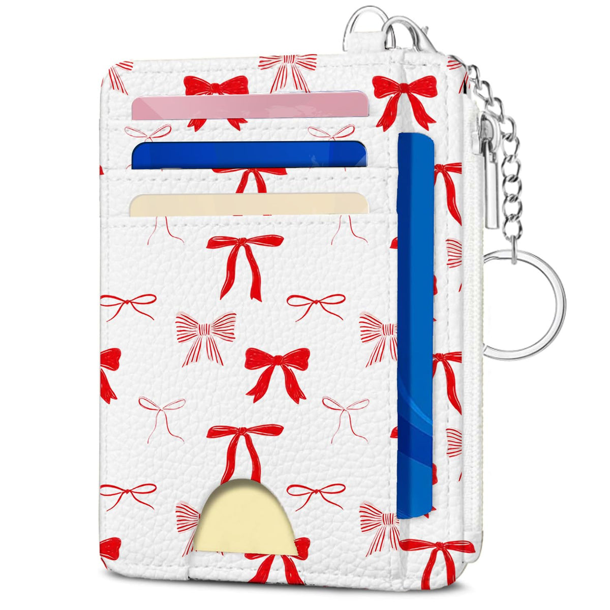 Book Lover Gift for Readers, Cute Reading Theme Card Holder Wallet, Literary Slim Credit Card Case with ID Window, Cartoon RFID Blocking Pocket Wallet Gift for Book Fans with Coin Zipper Keychain