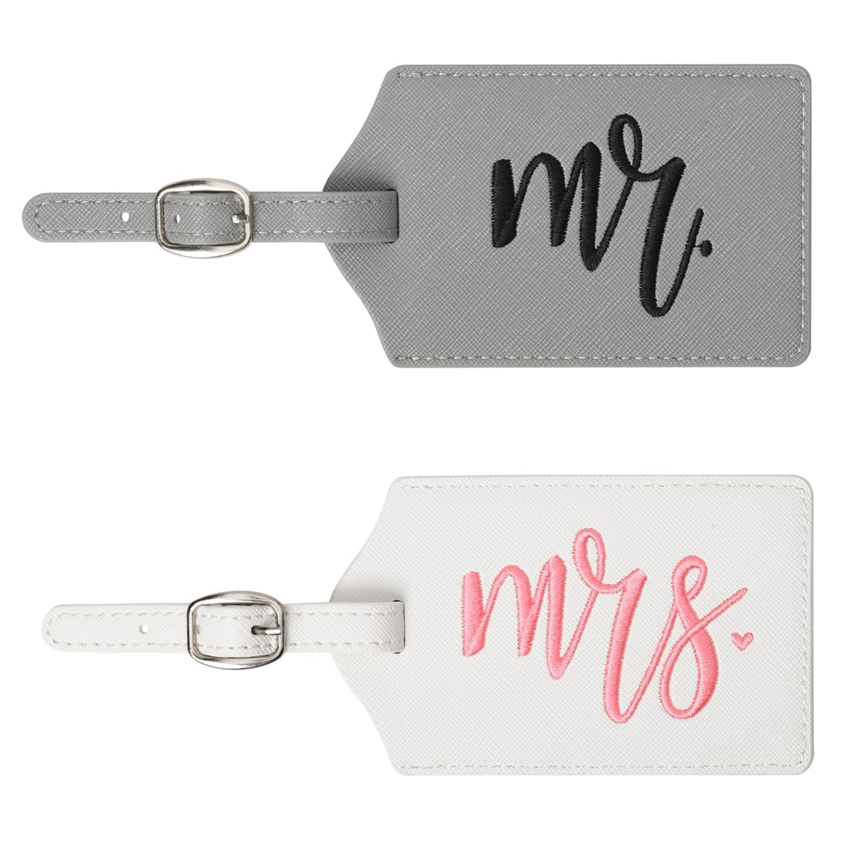 Mr and Mrs Luggage Tags Set of 2, Bride and Groom Travel Tags, Wedding Gifts for Couples 2026, Honeymoon Travel Essentials, Bridal Shower Engagement Gift (Mr Mrs-Black White Gold-2027)