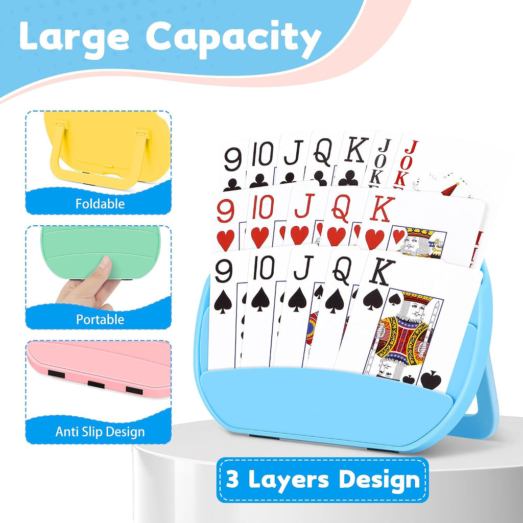 4 Pack Card Holders for Playing Cards, Playing Card Holder (Multicolor)