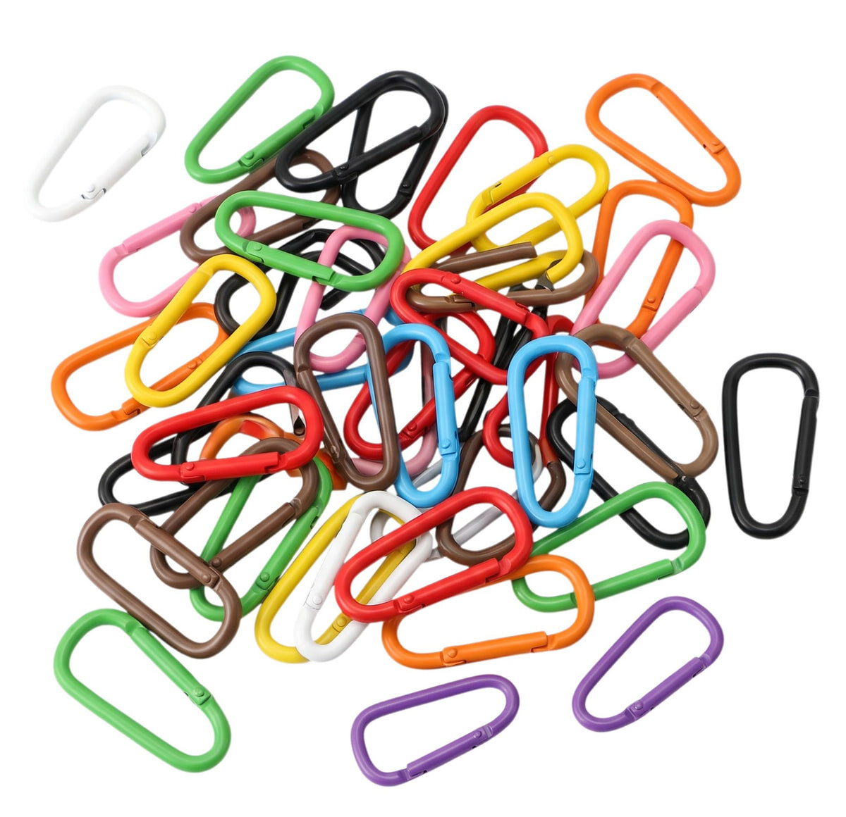 OVRUNS Carabiner Keychain Clip 30 PCS Random Colors Keyring Clip Bag Charm