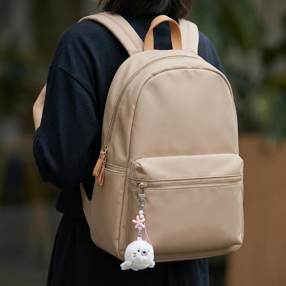 2 Pcs Matching Plush Keychain Adorable Cute Ocean Theme Stuff Bag Charm Womens Birthday Valentines Day Gift