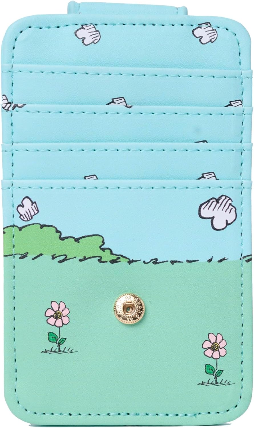 Peanuts Snoopy Woodstock Card Holder Slim Wallet Women Multicolor