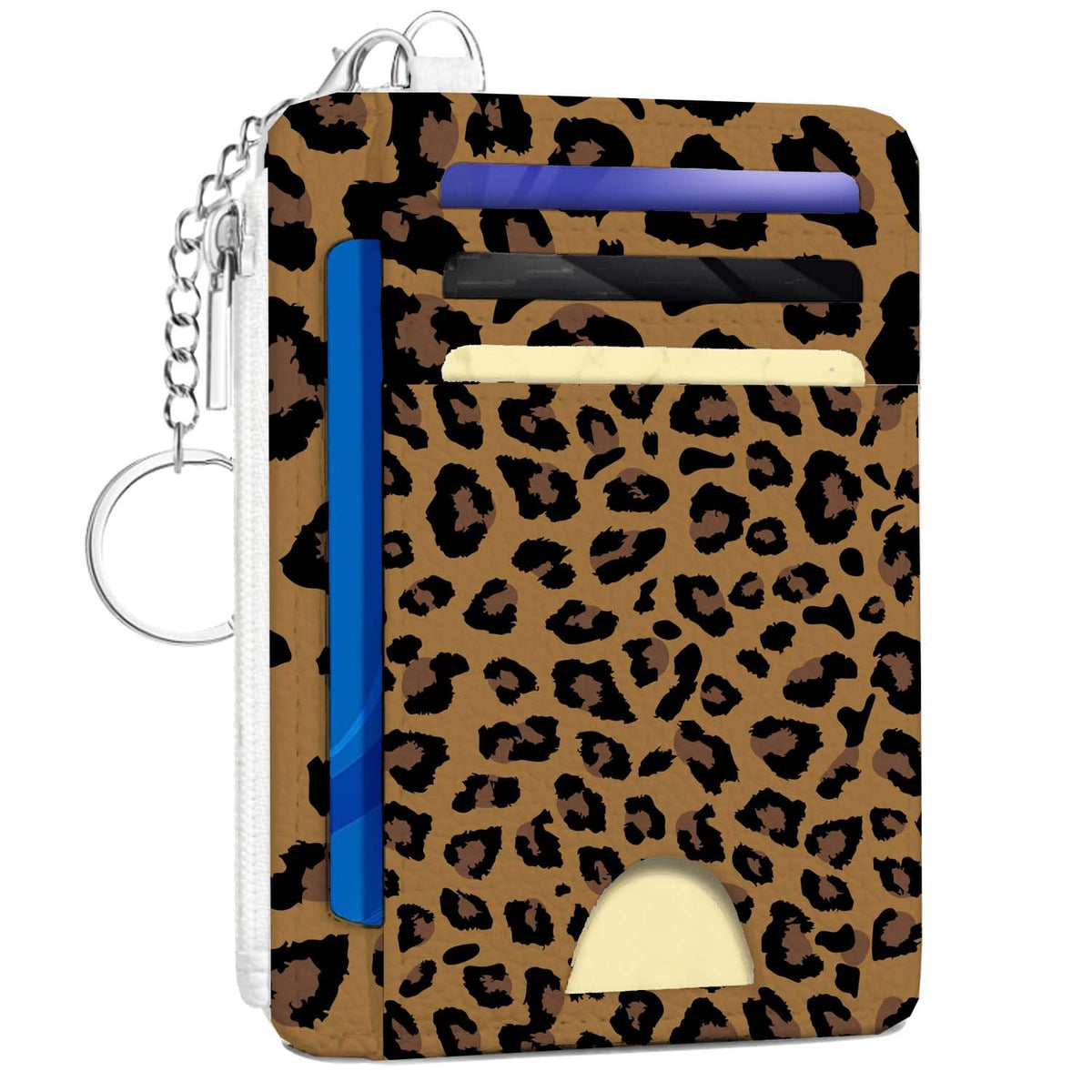 Gifts for Cat Lovers,Funny Cat Credit Card Holder Small Keychain Wallet for Women, Cute Blocking Wallet Coin Pocket,Front Pocket Thin Travel Card Case with ID Window