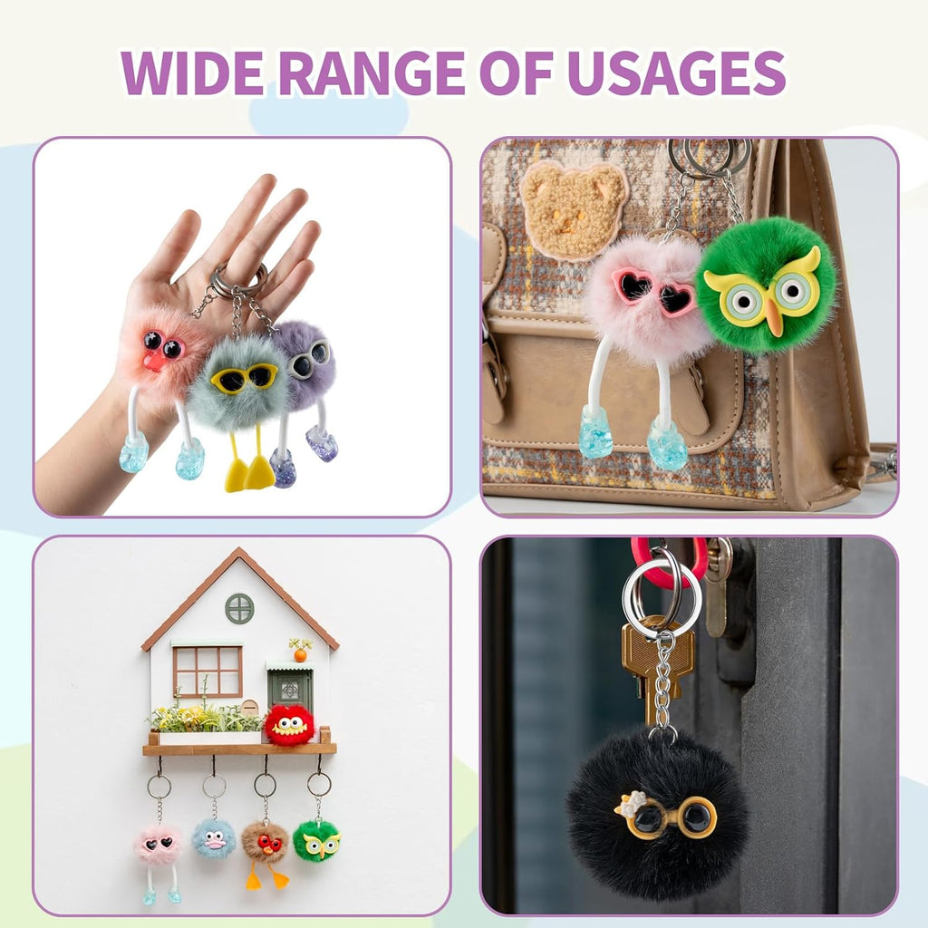 OMyFav 36 PCs Plush Keychains - Cute Keychain Bulk Back to School Gifts Fuzzy Keychain for Birthday Party Favors Goodie Bags Stuffers for Kids Classroom Prizes Treasure Box Prizes Backpack Charms