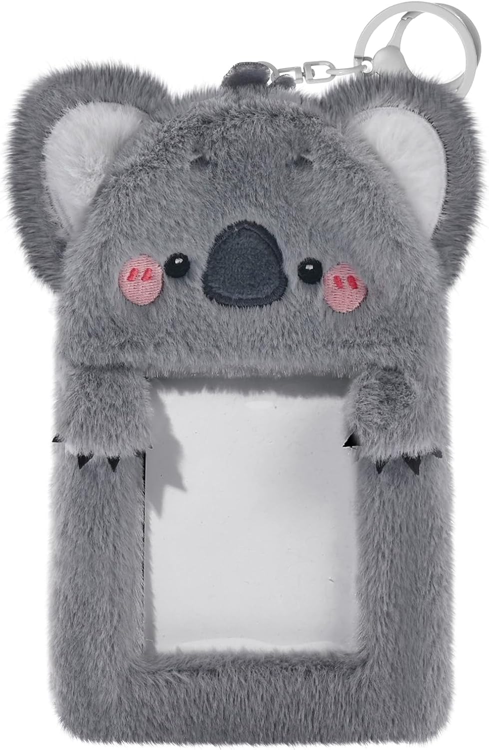 NEWEST Koala Plush Kpop Photocard Holder with Keychain, Cute Koala ID Badge Holder Protector, Soft 3 Inch Cartoon Animal Photo Case Sleeves Stationery for Idol ID Card Student Worker Bag Charm