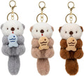 3Pcs Otter Keychain, Cute Otter Keychain Plush, Soft PP Cotton Filling Stuffed Animal Keychain for Handbags, Backpacks, Car Key Decor