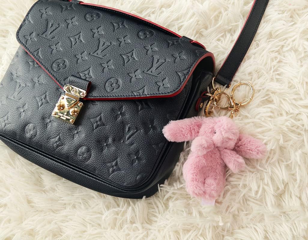 Miokkley Cute Bunny Plush Keychain for Backpack, 3.5" Inch Mini Rabbit Keychain Purse Charm Pendant Gift for Women