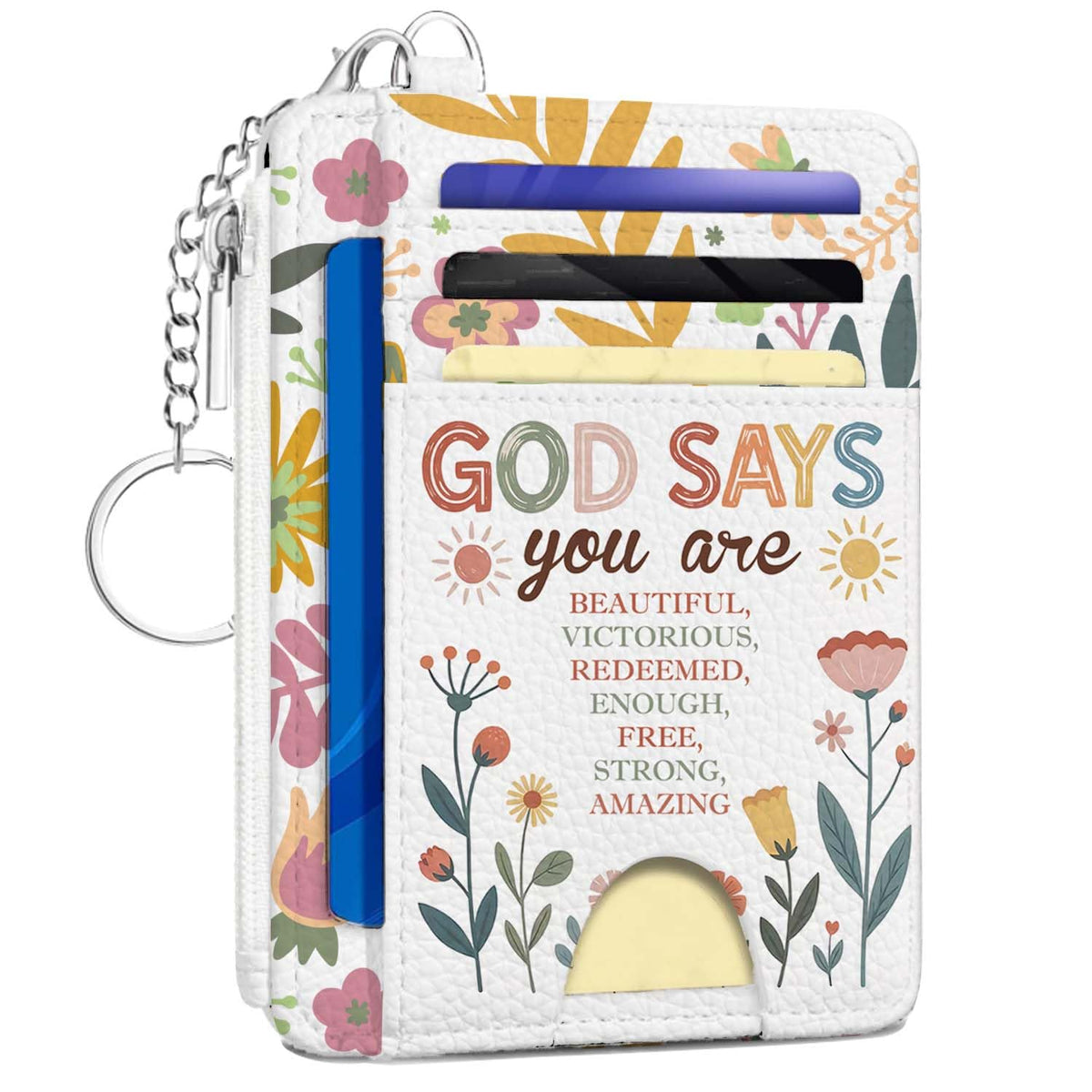 Gifts for Cat Lovers,Funny Cat Credit Card Holder Small Keychain Wallet for Women, Cute Blocking Wallet Coin Pocket,Front Pocket Thin Travel Card Case with ID Window
