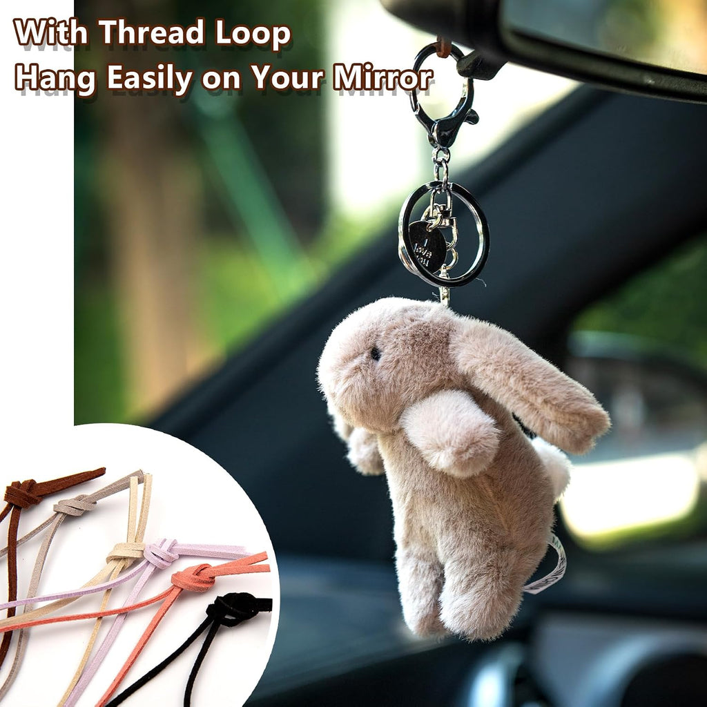 Cute Keychain Bunny Plush Rabbit Key Chain Smiling Cloud Keychains Women Bag Purse Backpack Charms
