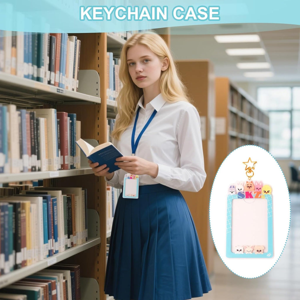 SKZO Photocard Holder Keychain, Cute Photo Frame Keychains for Stray Fans