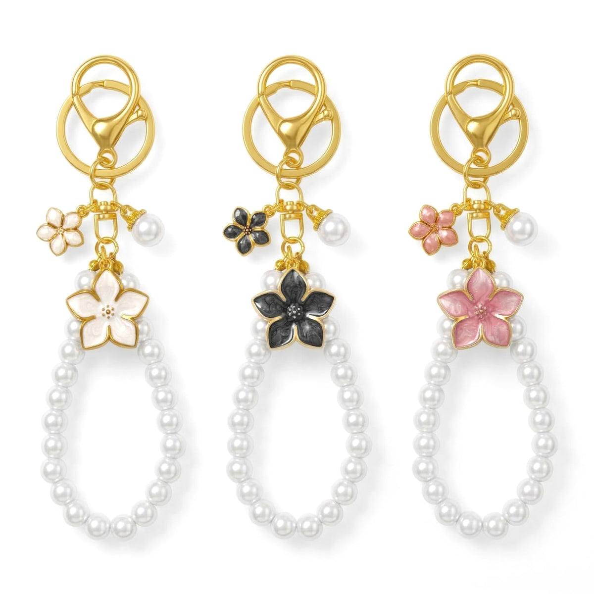 AGEN KGEN Cute Flower keychains for Women, Aesthetic Keychain Charms, Bag ＆ Purse Charms for Handbags ＆ Backpacks Accessories