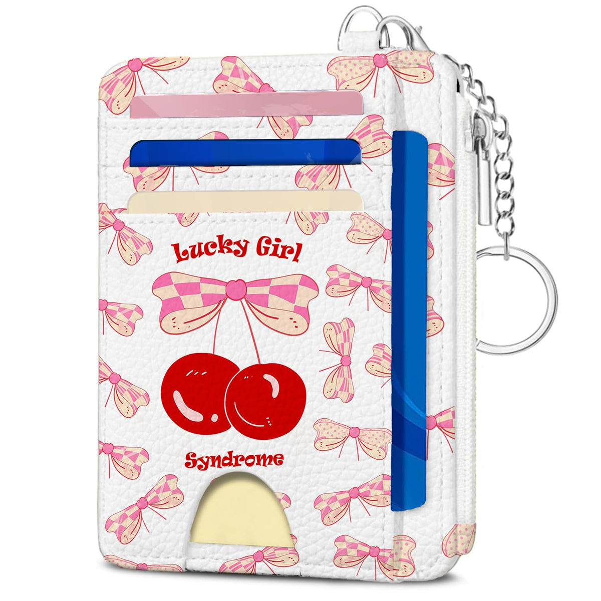 Book Lover Gift for Readers, Cute Reading Theme Card Holder Wallet, Literary Slim Credit Card Case with ID Window, Cartoon RFID Blocking Pocket Wallet Gift for Book Fans with Coin Zipper Keychain