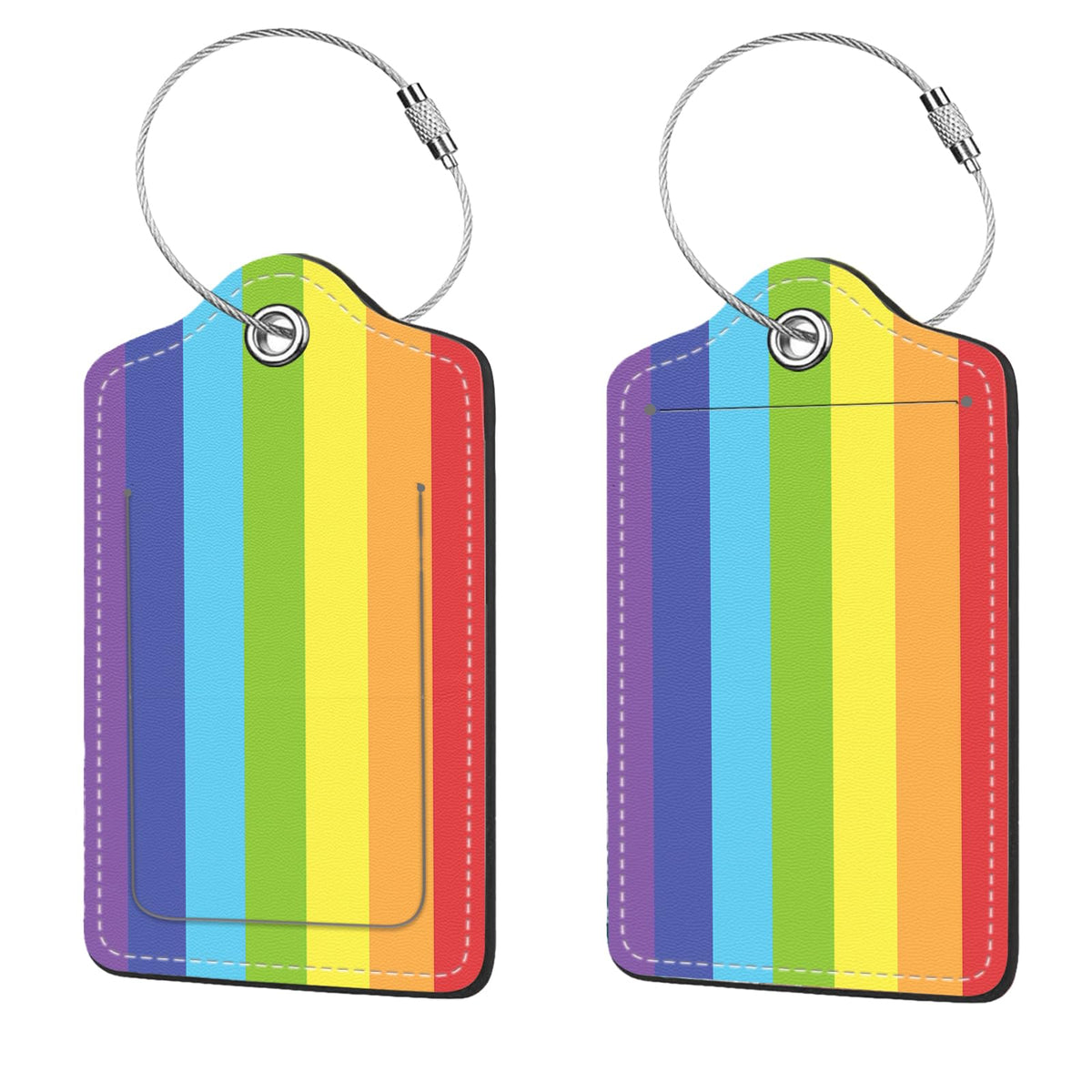 2 Pcs Luggage Tags for Suitcases, PU Leather Cruise Ship Luggage Tags with Privacy Cover Label Address Card and Durable Metal Ring Suitable for Men Women Handbags Backpacks,Flower Bushes and Cats