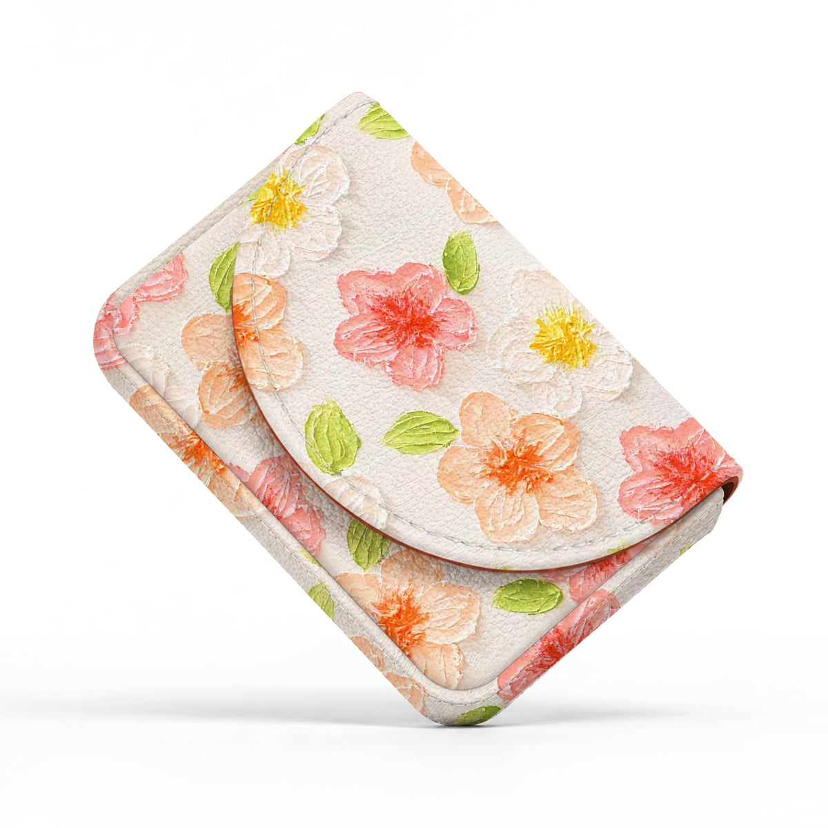 Business Card Holder，PU Leather Business Card Case Wallet Black Cat Floral