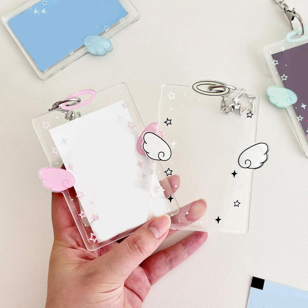 Photocard Holder Korean Popular Photo Card Holder Keychain Identity Card Holder Pendant Keychain Student Card Sleeve