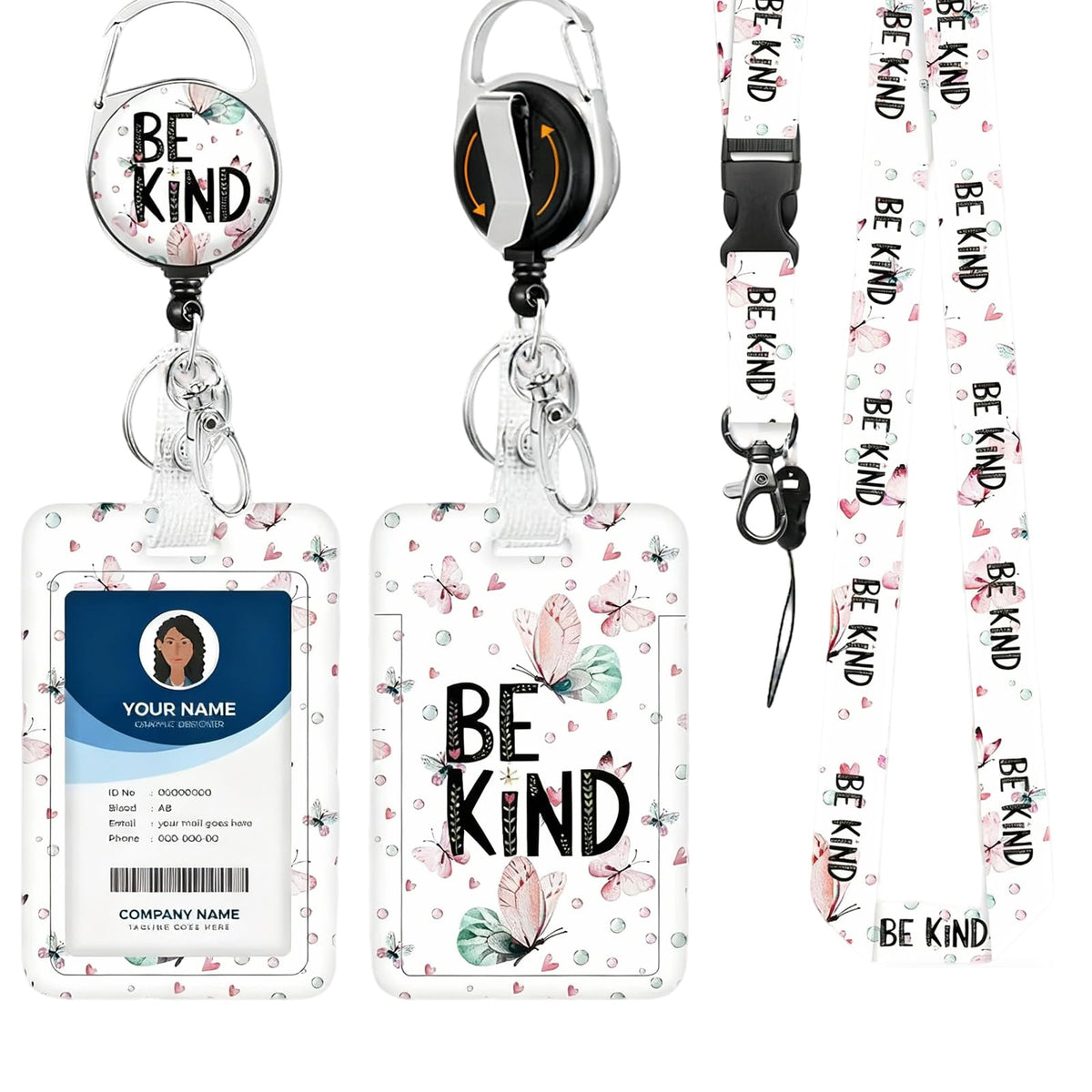 Cute Cartoon Happy Capybaras Breakaway Lanyard for ID Badges with Heavy-Duty Retractable Badge Reel & Carabiner, Adjustable Name Tag Holder for Teachers, Nurses, Students & Office Workers