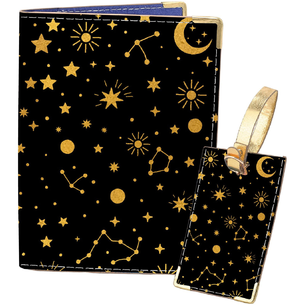 Cat Design Passport Holder Luggage Tag Men Women for Travel Essentials, Leather Passport Cover Cute Cartoon Pattern Travel Wallet Card Protector Stylish Accessories 5.4 x 4.1 x 0.2 Inch