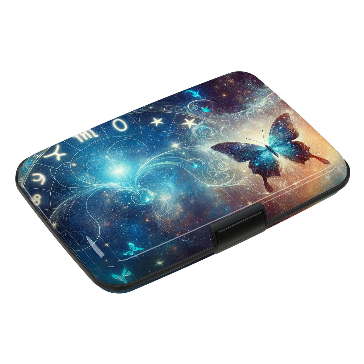 Mini RFID Blocking Credit Card, Cute Cat Wallet Credit Cards Holder Business Card Case Aluminum Metal Travel ID Case for Men Women