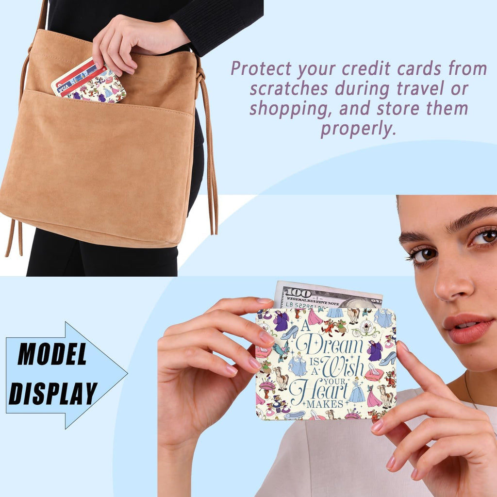 ENSIANTH Cartoon Merch Card Holder A Dream Is A Wish Your Heart Makes -Princess Fans -Fairy Tale Card Wallet Family Trip Gift (Dream CH)