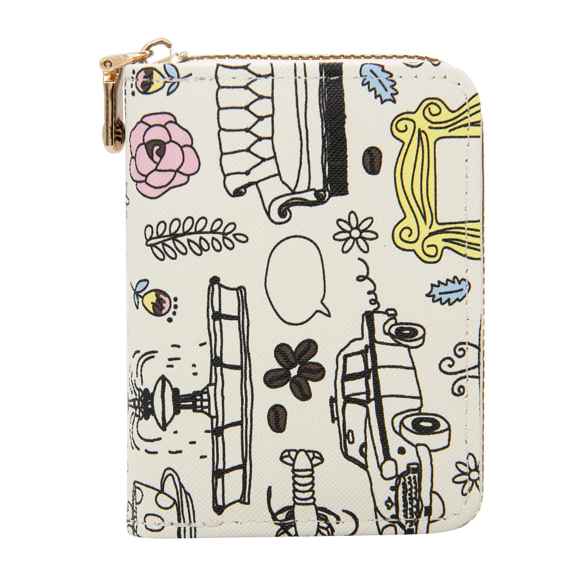 LJCZKA Credit Card Holder for Women Girls Small Card Case Short Flower Cute Accordion Organizer Coin Purse with Zipper