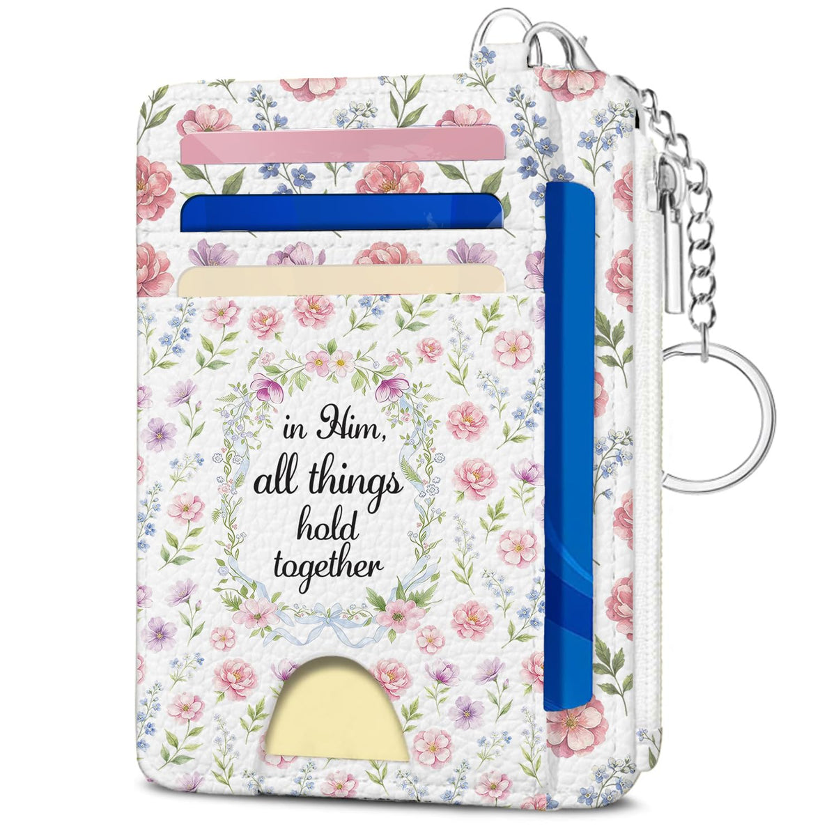 Book Lover Gift for Readers, Cute Reading Theme Card Holder Wallet, Literary Slim Credit Card Case with ID Window, Cartoon RFID Blocking Pocket Wallet Gift for Book Fans with Coin Zipper Keychain