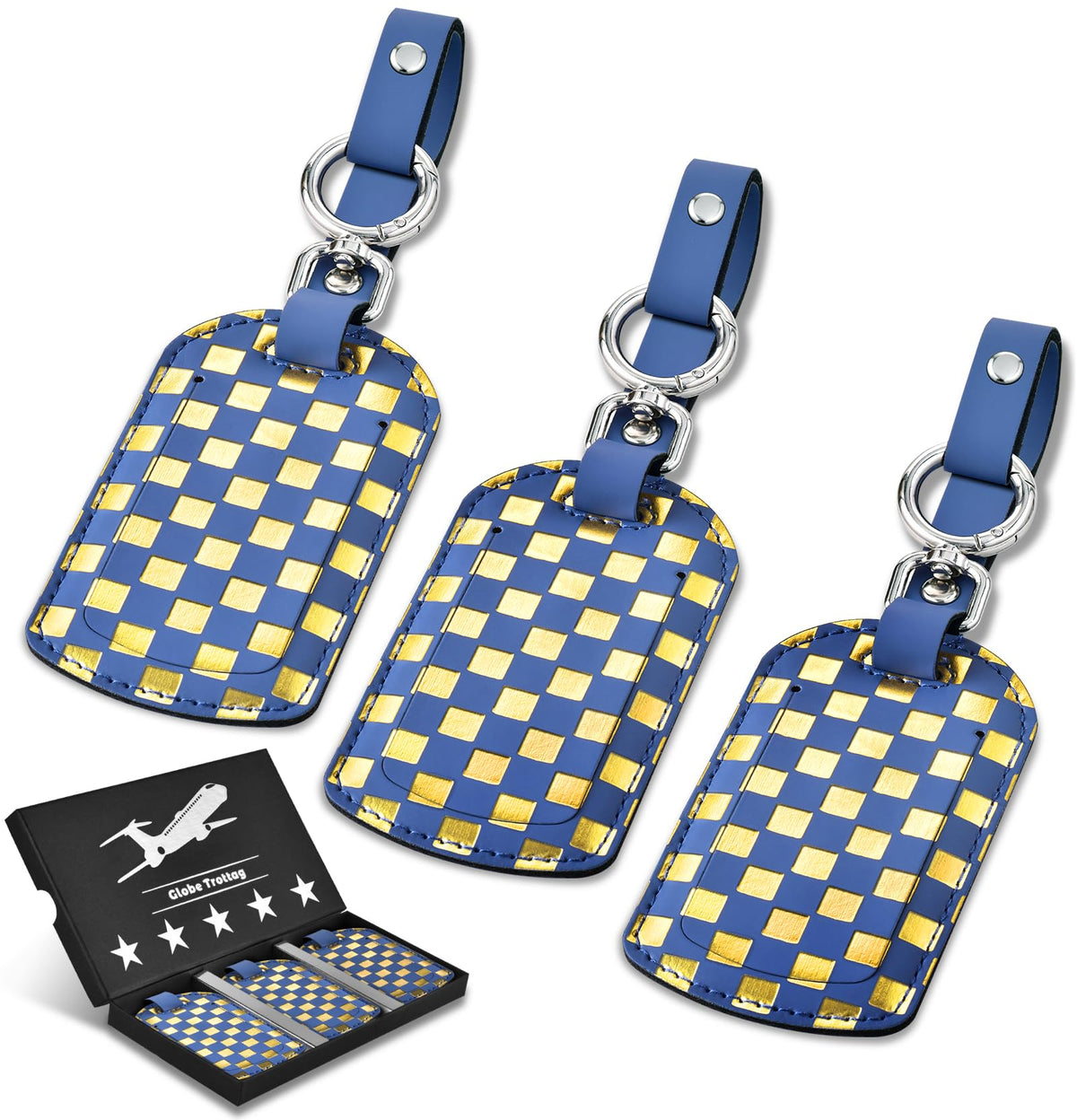 Luggage Tags for Suitcases Travel Accessories: Leather Luggage Tag 3 Pack TSA Approved Airplane Travel Essentials for Women, Bag Tags for Luggage Long Flight Must Haves Travels Gift Airport Essentials
