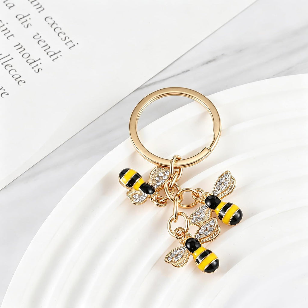 Bee Keychain, Honey Bee Charm Gift for Women