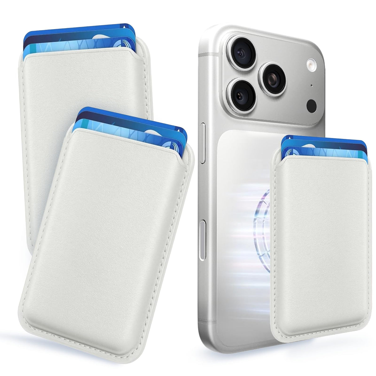 Magnetic Wallet Cell Phone Card Holder for Phone Case with Mag-Safe