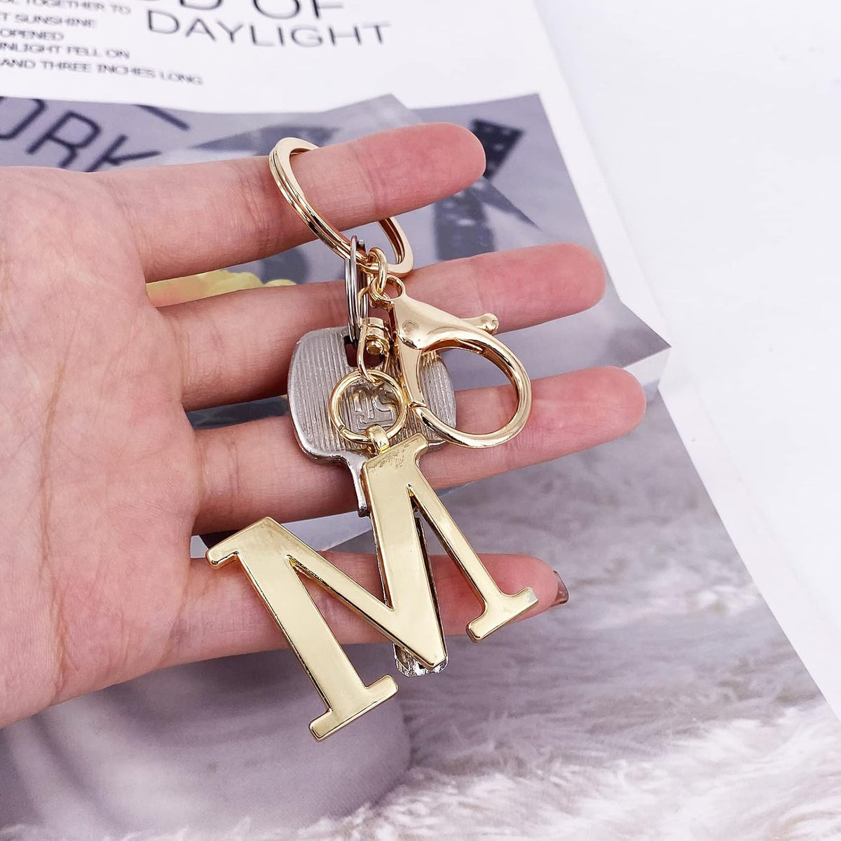 LAXPICOL Initial Letter A-Z Keychain For Women,Bag Purse Backpack Charm