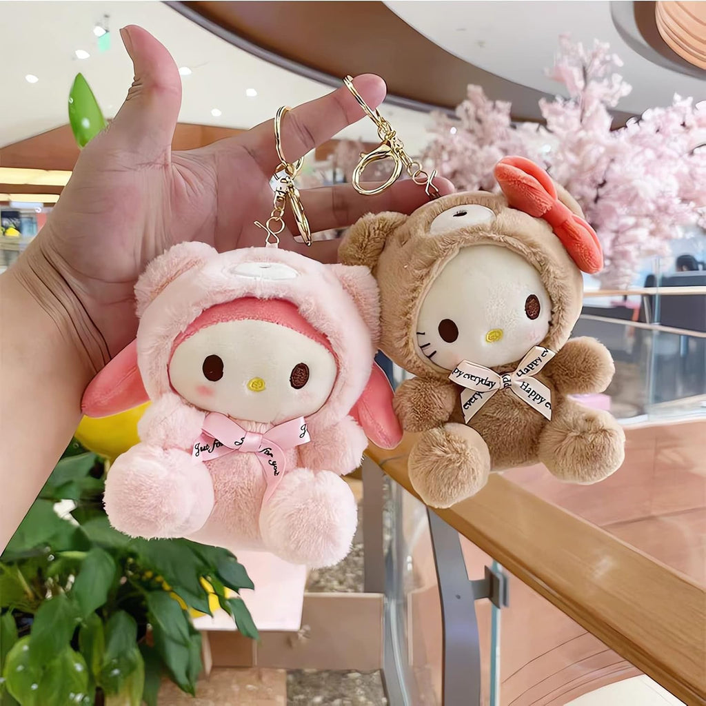 Sicpfuj Cute Plush Keychain for Women Girls, 5" Lovely Keychain Decorative Accessories, Purse Bag Backpack Charm