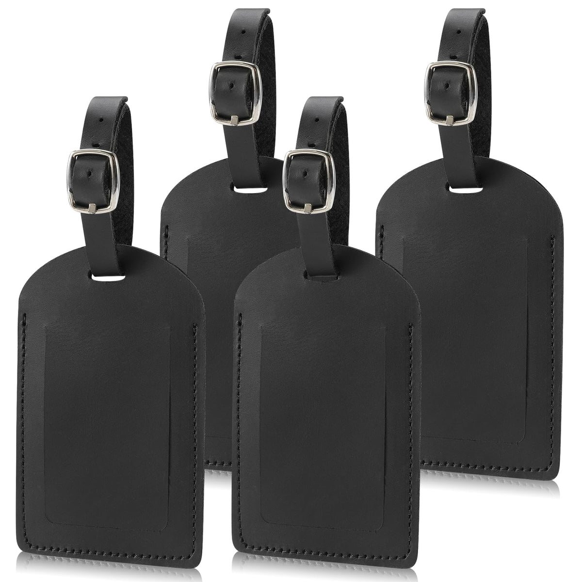 Ringsun Genuine Leather Luggage Tag for Suitcases ID Tags Bag Tags for Luggage (6 Pack)