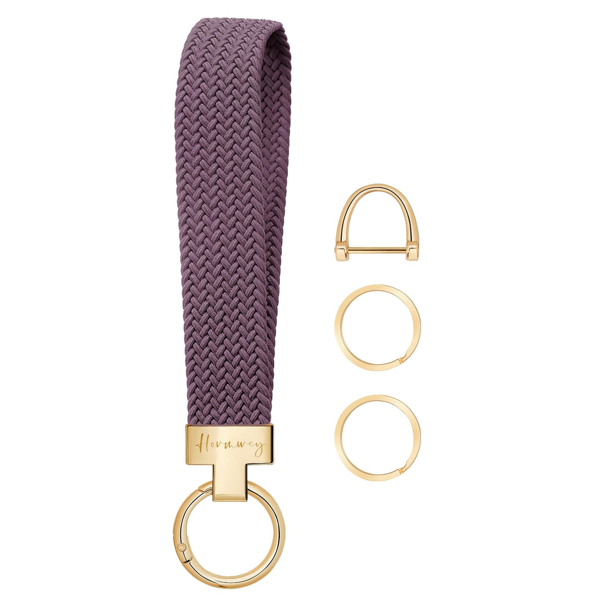 Hovmwey Elastic Wristlet Keychain for Women Men, Cute Car Key Chain, Braided Wrist Strap Lanyard for Keys ID Badges
