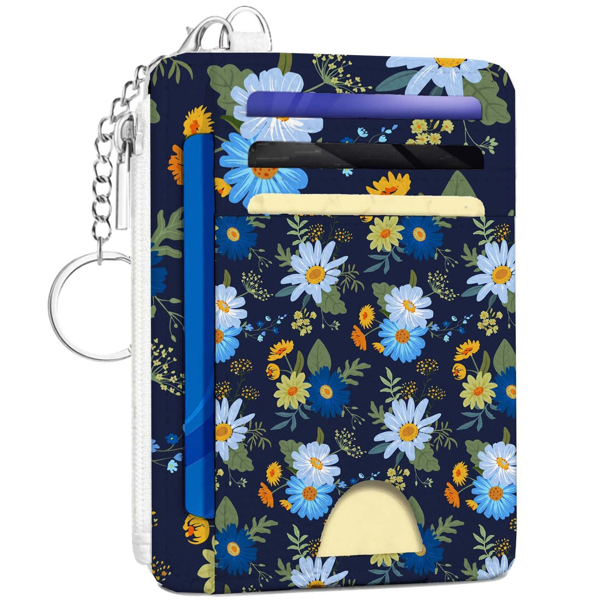 Gifts for Cat Lovers,Funny Cat Credit Card Holder Small Keychain Wallet for Women, Cute Blocking Wallet Coin Pocket,Front Pocket Thin Travel Card Case with ID Window