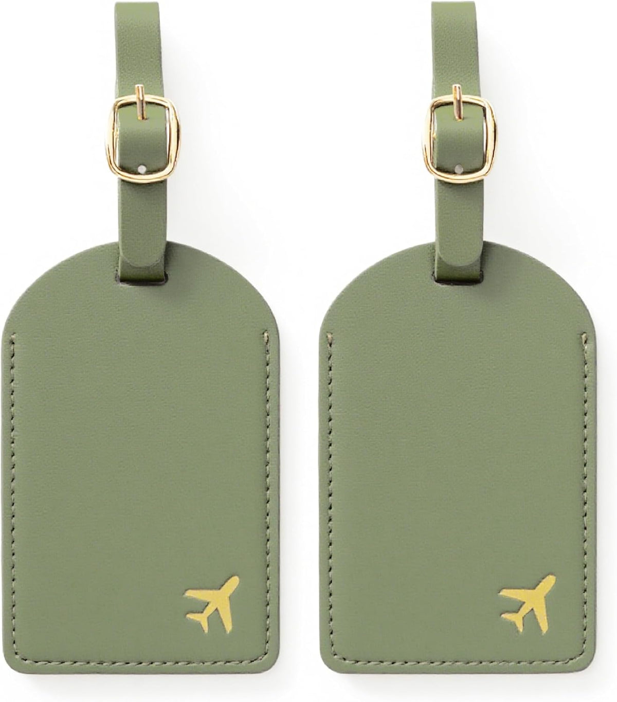 Luggage Tags for Suitcases,2 Pack PU Leather Privacy Protection Bag Tags Travel Accessories Essentials,Sage Green