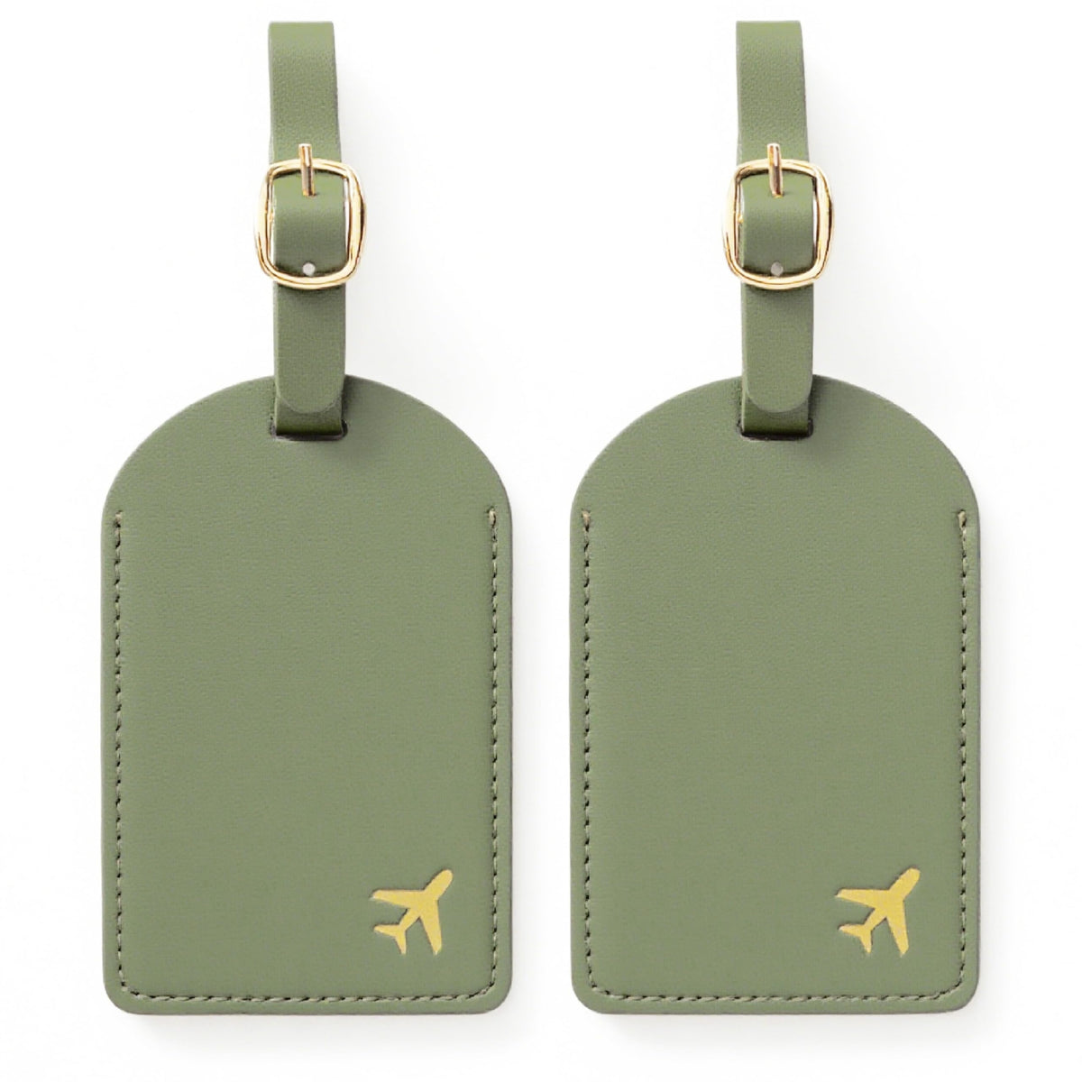 Luggage Tags for Suitcases,2 Pack PU Leather Privacy Protection Bag Tags Travel Accessories Essentials,Sage Green