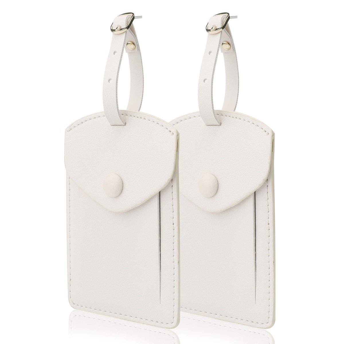 Kevancho Leather Smart Luggage Tags for Men Women, Suitcase Labels Baggage Tote Bag Tag ID Tags with Full Back Privacy Cover for Carnival Cruise Ships, Travel Accessories Tags Set of 2 PCS (Blue)