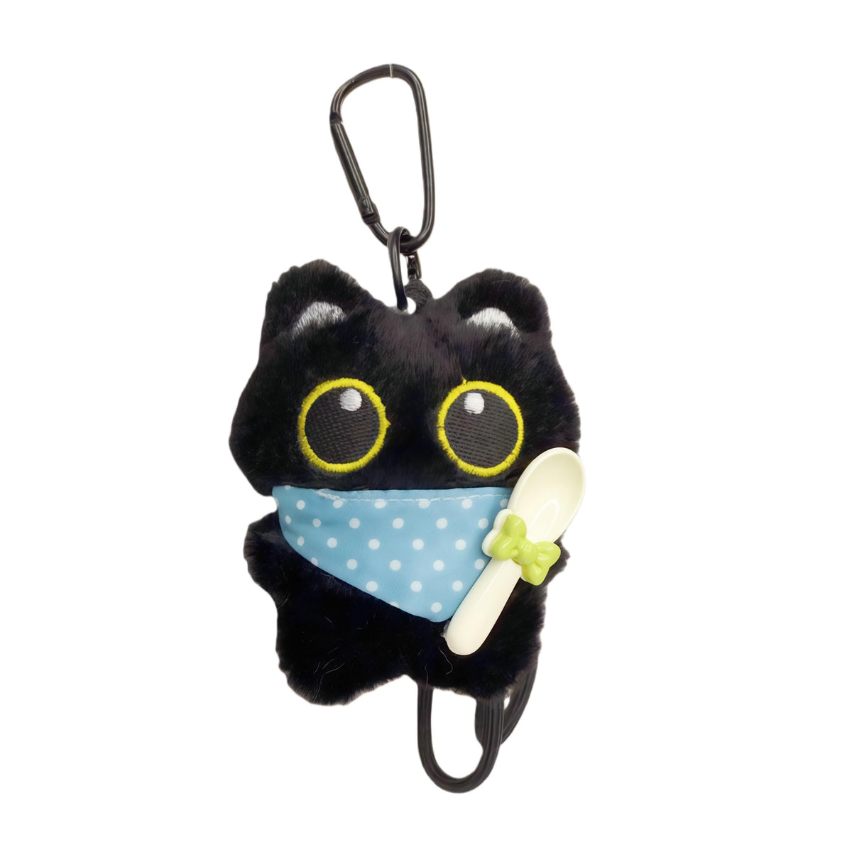 Super Cute Funny Big Eyes Black Cat Lucky Kitty Theme Keychain Good Luck Siamese Key Chain Ring Bag Pendant