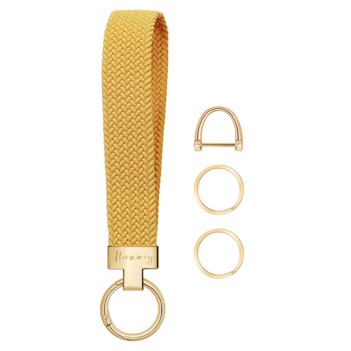 Hovmwey Elastic Wristlet Keychain for Women Men, Cute Car Key Chain, Braided Wrist Strap Lanyard for Keys ID Badges