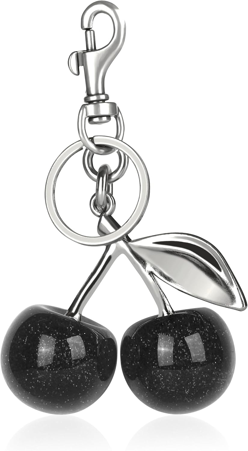 OVRUNS Cherry Bag Charm Cute Accessories Sparkling Purse Charms for Women