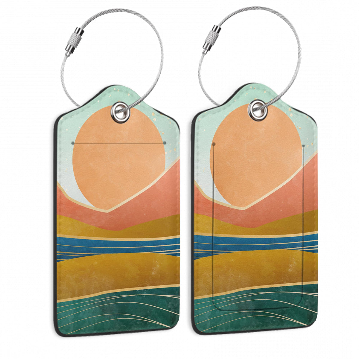 Cowhide 2 Pack Luggage Tag for Suitcases Cow Skin Animal Print PU Leather Bag Travel Suitcase ID Identifier Baggage Tags for Women Men Travel