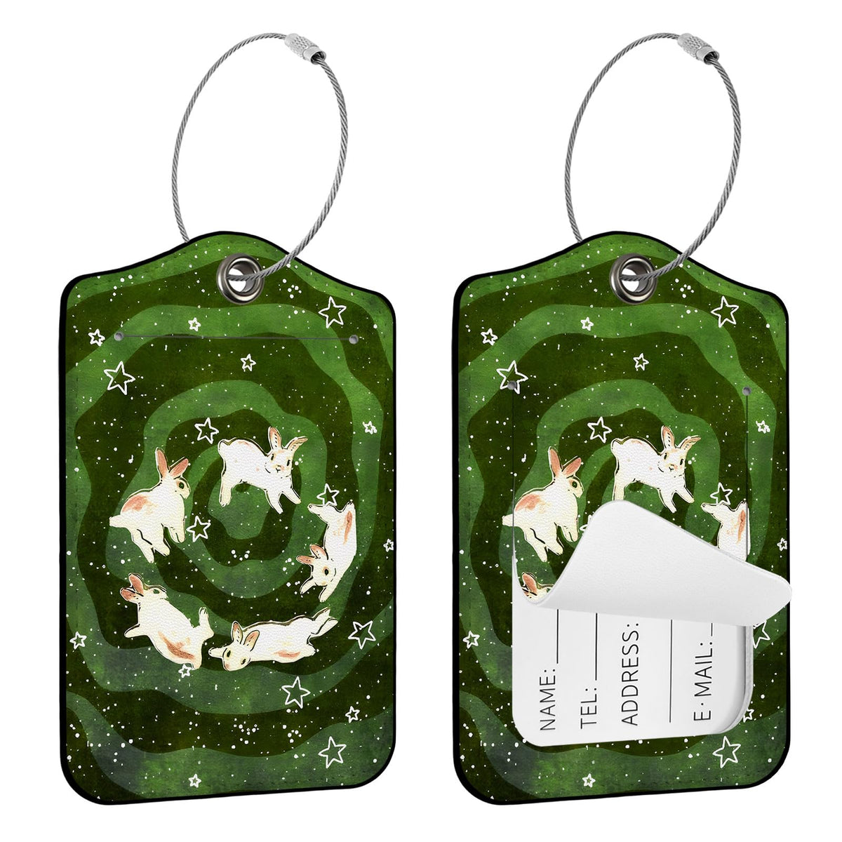 Seorsok 2Pcs Luggage Travel Tags for Suitcases,Cute Color Grids Checkered PU Leather Name Tag with Privacy Cover&ID Label Address Card and Durable Metal Ring Suitable for Men Women Handbags Backpack